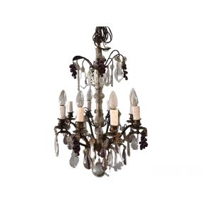 19th Century Crystal Chandelier With 8 Lights 