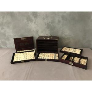 19th Century Mahjong Game In Its Box. 