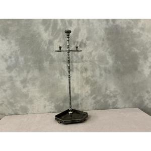 Serviteur de cheminée ancien en fer d’époque 19 ème 