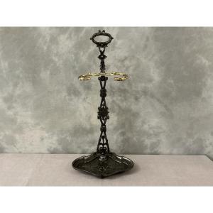 Antique 19th Century Cast Iron And Bronze Mantelpiece Server