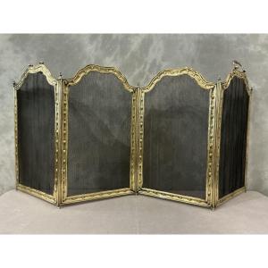 Antique Brass Fireback From The 19th Century
