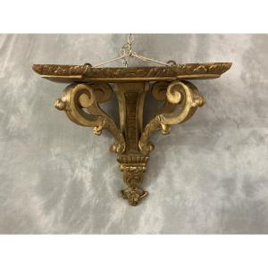 Console murale en bois doré d’époque fin 19 ème