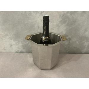 Seau à champagne en métal argenté vers 1925 de Jean Couzon