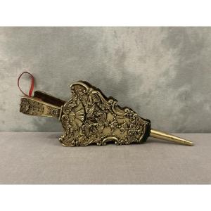 Antique Polished Brass Chimney Bell From The Early 19th Century. 