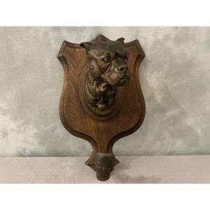 Vintage Wooden And Rattan Coat Rack From The Late 19th Century 