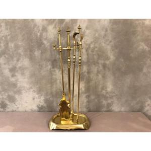 Servant Fireplace Brass Shovel, Clamp 19th Time