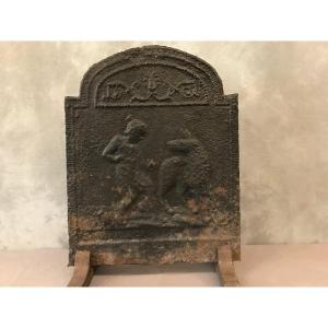 Small 18th Century Cast Iron Fireplace Plate