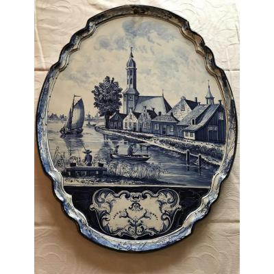 Decorativ Delft Earthenware Plate 