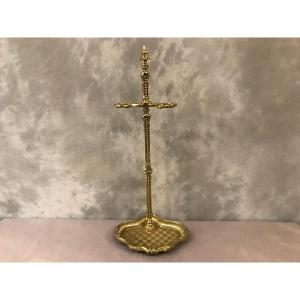 Antique 19th Century Fireplace Servant In Polished Brass