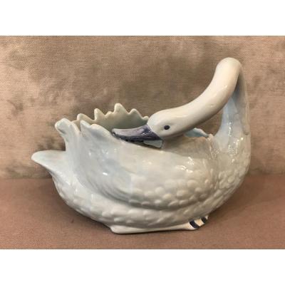 Swan In Blue Earthenware Twentieth Time