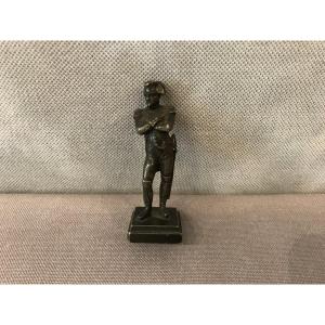 Miniature De Napoléon En Bronze Argenté D’époque Fin XIXème 