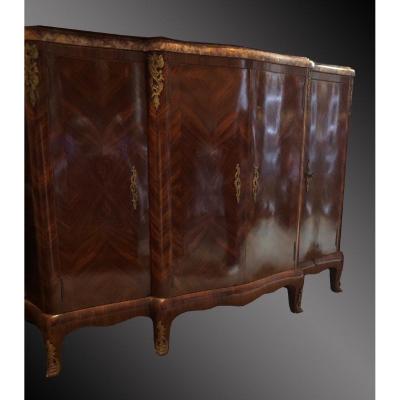Rosewood Marquetry Buffet With 4 Doors Late 19th