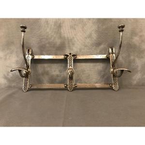 Folding Coat Rack In Chromed Metal Late 19th