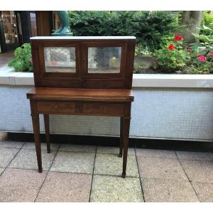 Petit Bonheur Du Jour Mahogany Directoire Period Top Marble Top