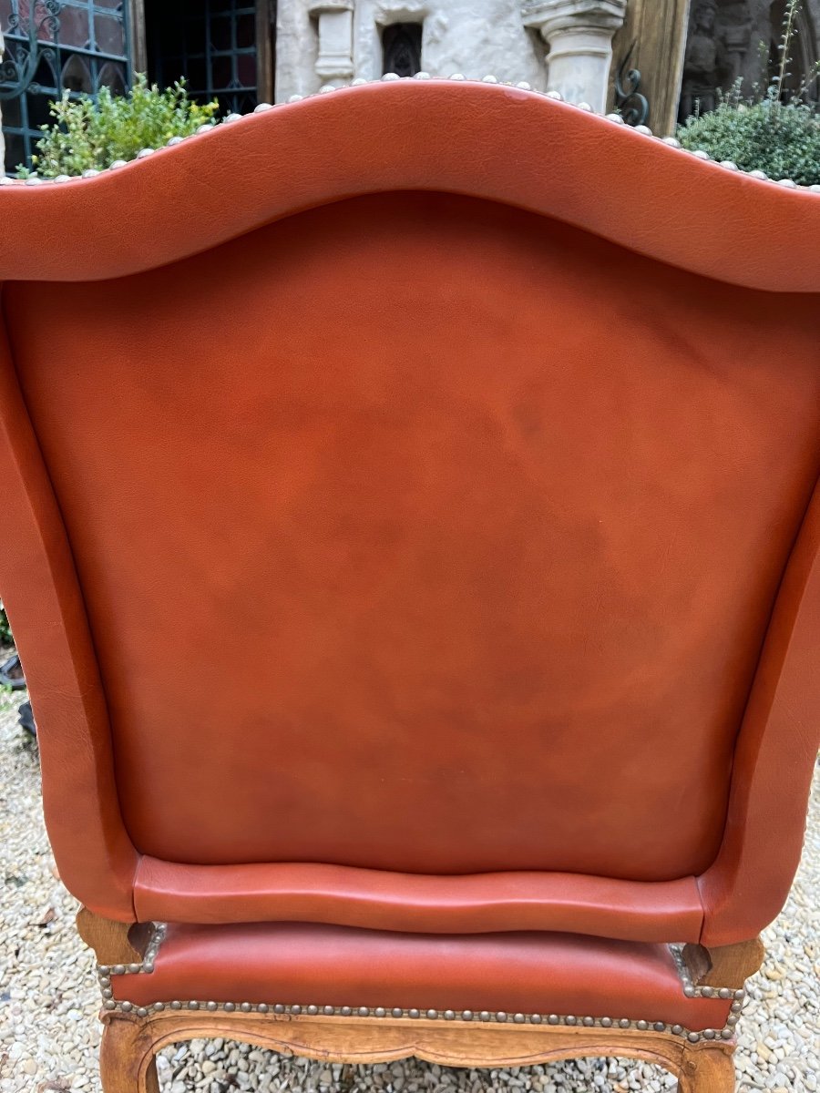  Pair Of Regency Armchairs With Leather Trim-photo-1