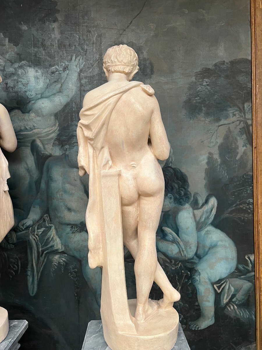 Sculpture En Platre De Venus Et Le Flûtiste -photo-5