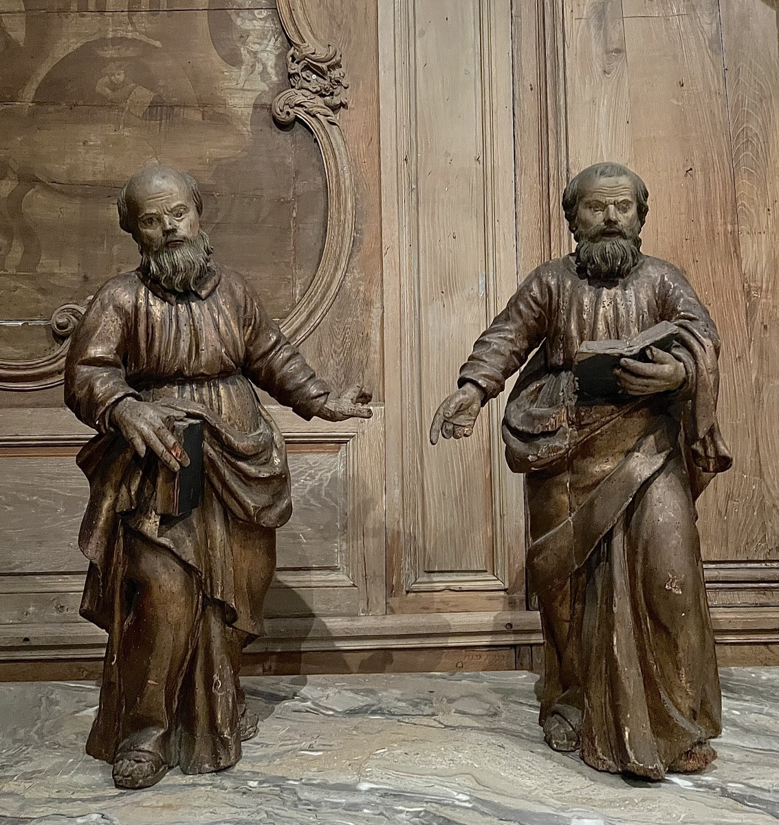 17th-century Sculpture, Polychrome Wood With Glass Eyes