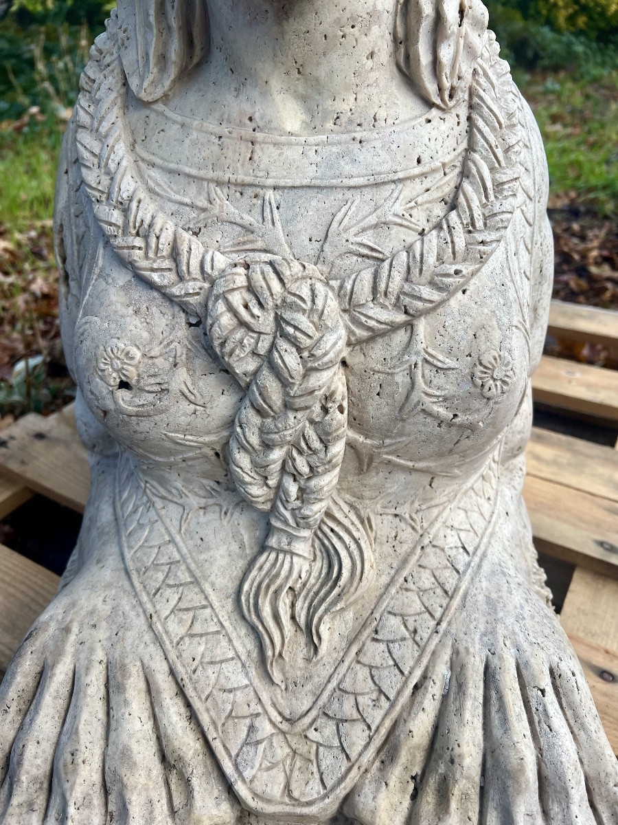 Exquisite Pair Of Stone Sphinxes-photo-3