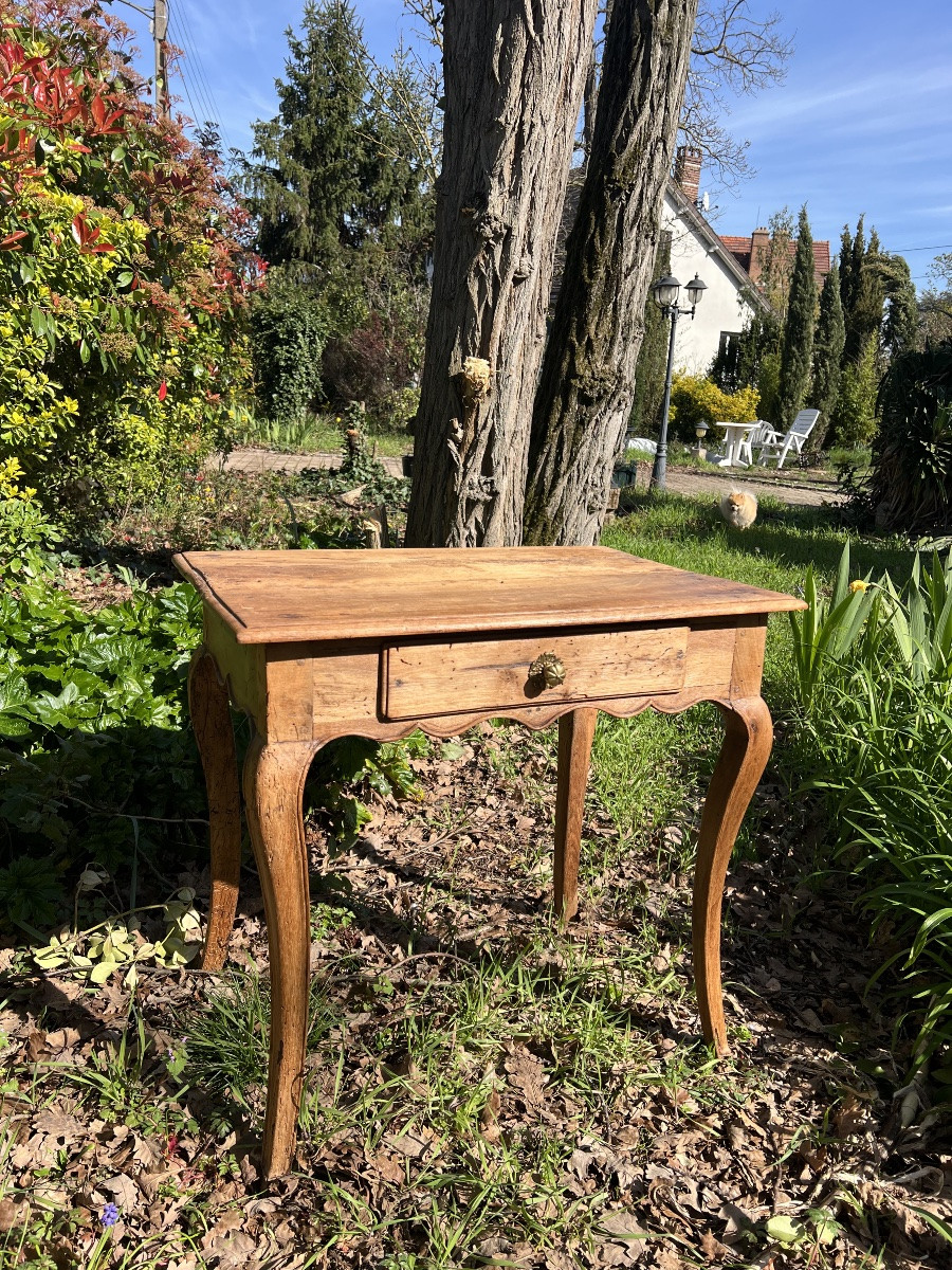 Small Table In Light Walnut, Louis XV Period – Late 18th Century-photo-2