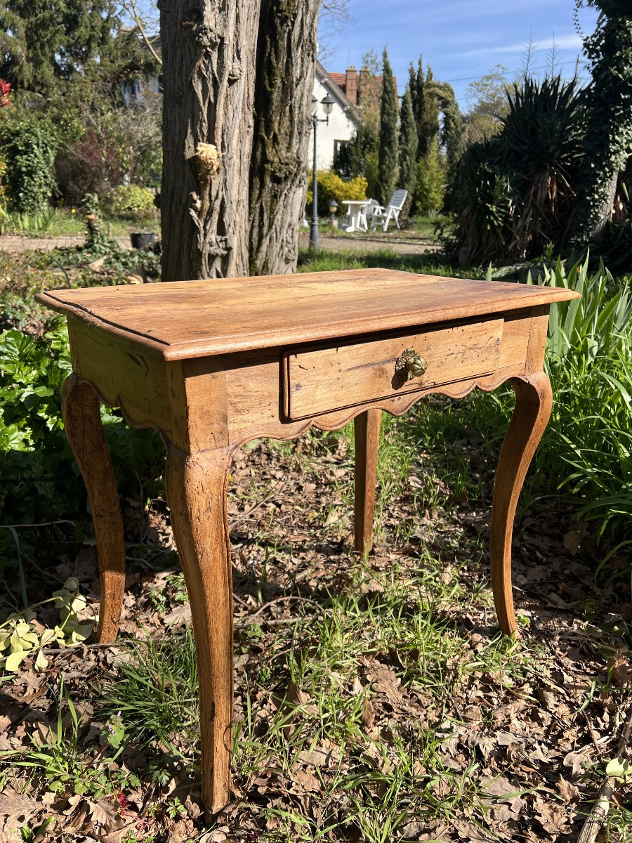 Small Table In Light Walnut, Louis XV Period – Late 18th Century-photo-3