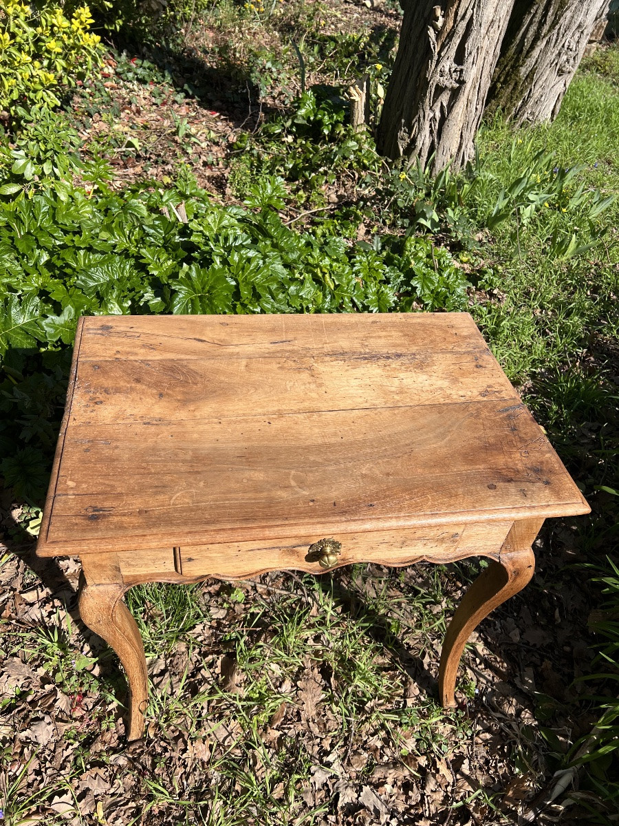 Small Table In Light Walnut, Louis XV Period – Late 18th Century-photo-4