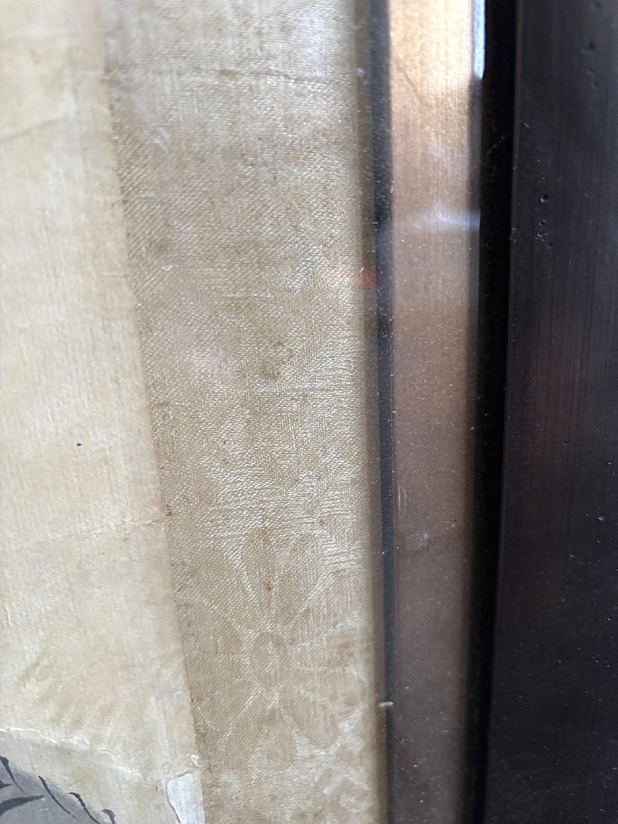 Grande peinture asiatique aux tigres – encre et couleurs sur papier, Chine 19 eme, compositi-photo-4