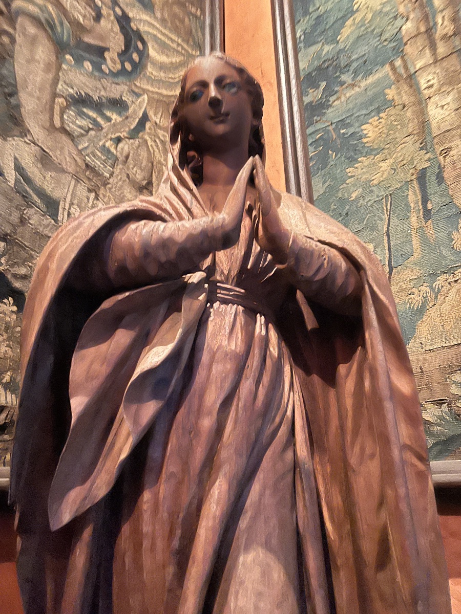 sculpture de la Vierge en bois sculpté – XVIIIe sièc-photo-2