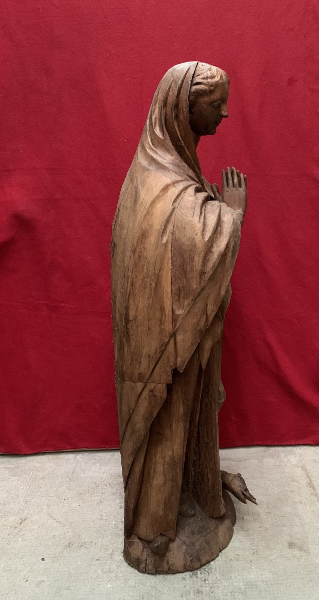 sculpture de la Vierge en bois sculpté – XVIIIe sièc-photo-4