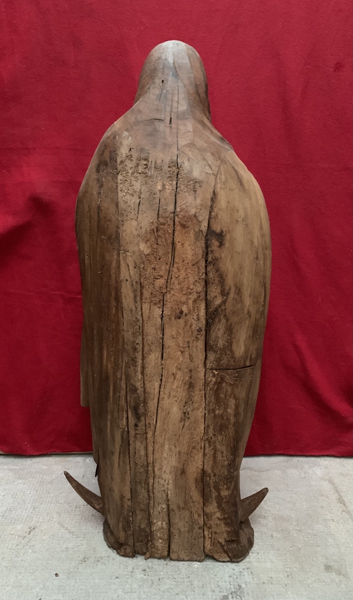 sculpture de la Vierge en bois sculpté – XVIIIe sièc-photo-1