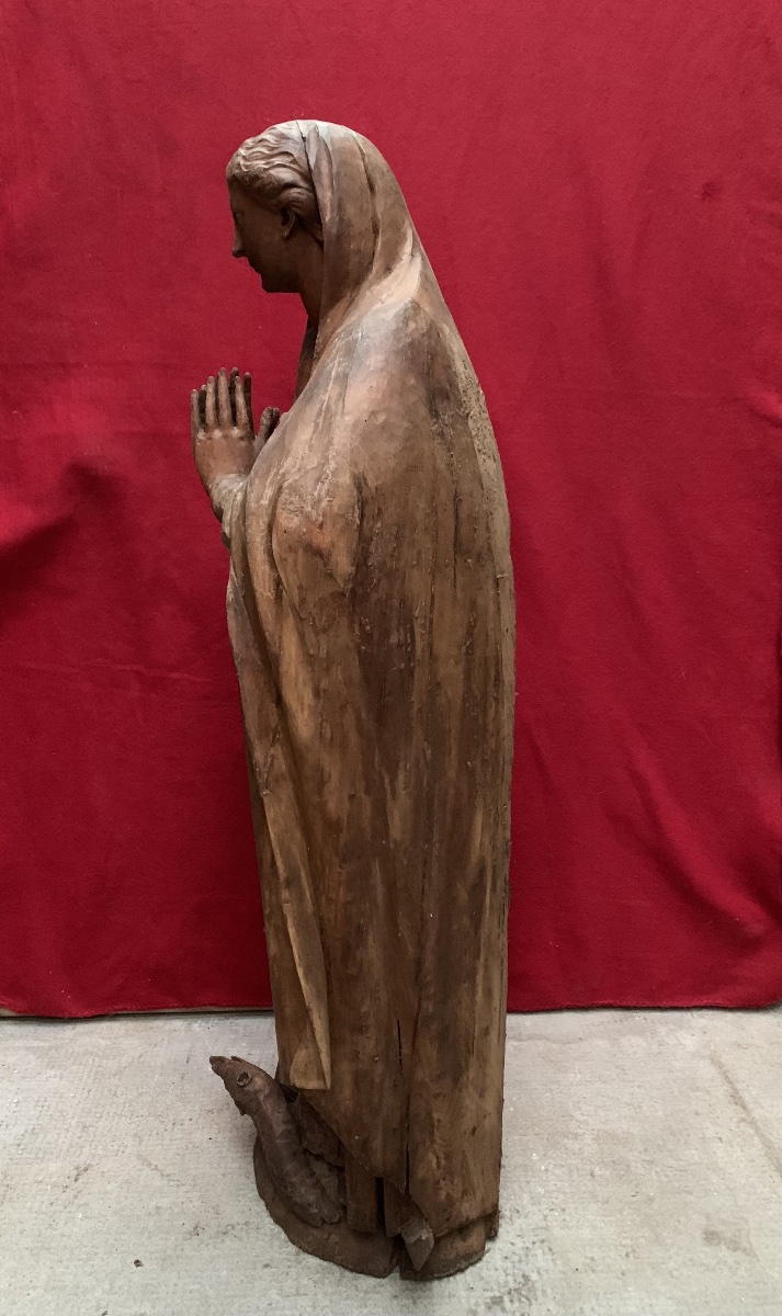 sculpture de la Vierge en bois sculpté – XVIIIe sièc-photo-2