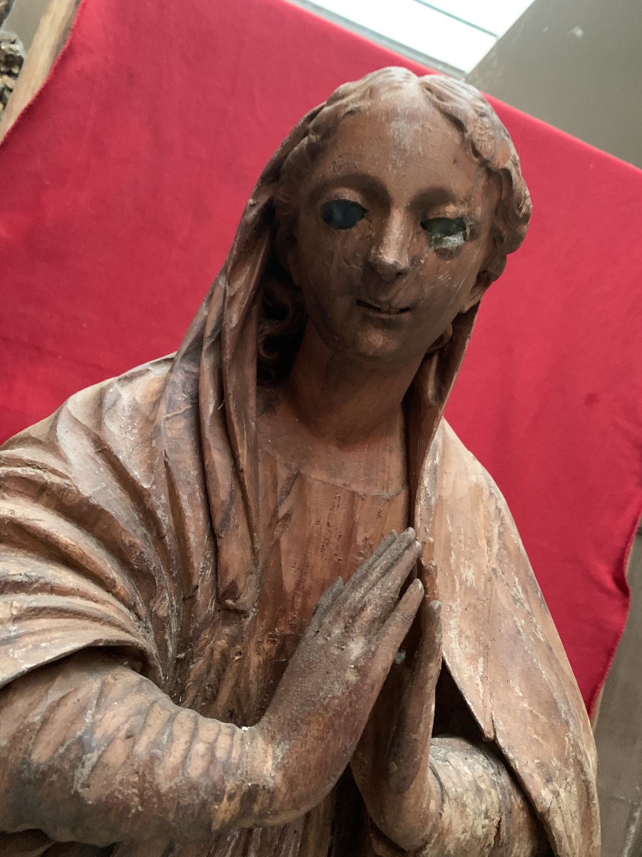 sculpture de la Vierge en bois sculpté – XVIIIe sièc-photo-3