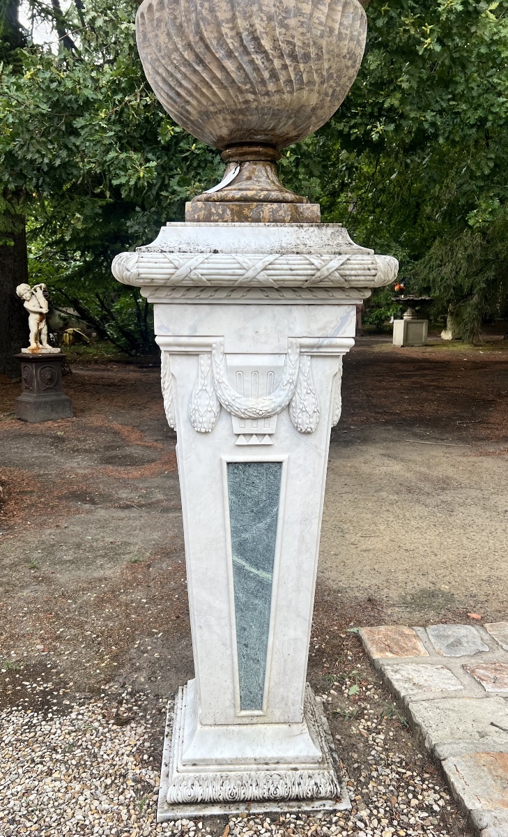 Large Pair Of Marble Side Tables  -photo-3