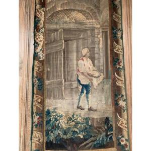 Tapisserie Aubusson Scène Boulangerie - 18ème Siècle 2m58*1.05m