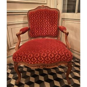 Period Armchair With Flat Back Signed Falconet 
