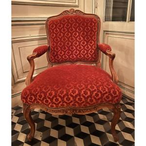 Fauteuil D'époque A Dos Plat Signé Falconet 