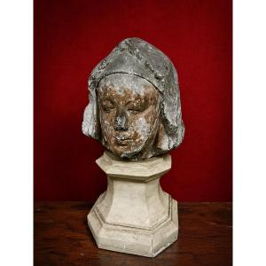 Exceptional Head Of A Nun – France, 15th Century