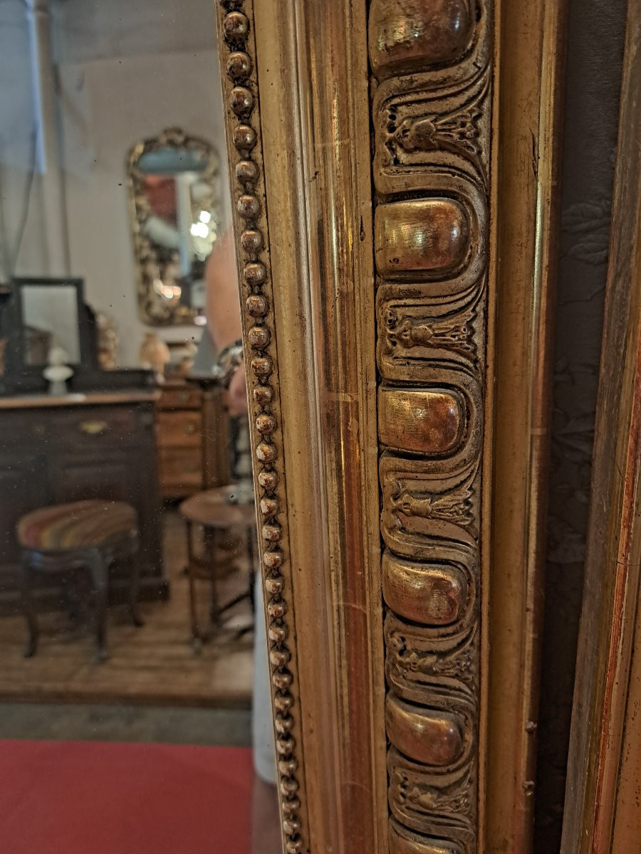 Wooden And Gilded Stucco Mirror-photo-4