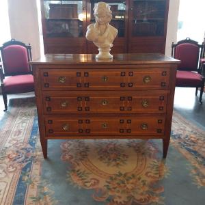 Louis XVI Marquetry Commode In Walnut