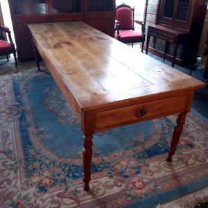 Large Community Table In Cherry Wood Early 19th Century 