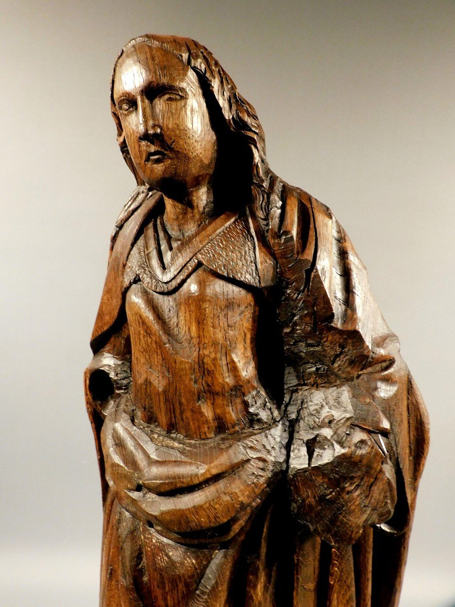 Vierge  En Bois Sculpté  Du 17eme Siécle Haute Epoque-photo-6