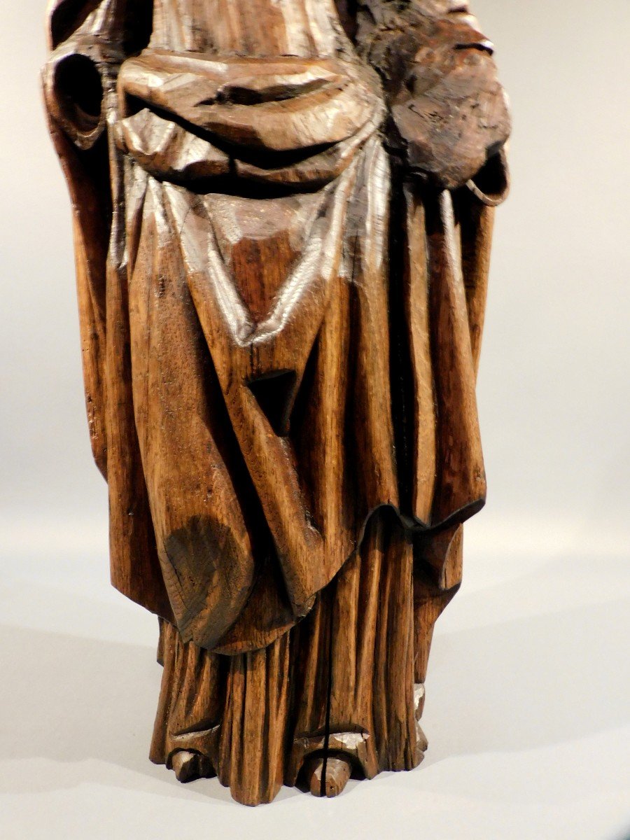 Vierge  En Bois Sculpté  Du 17eme Siécle Haute Epoque-photo-8