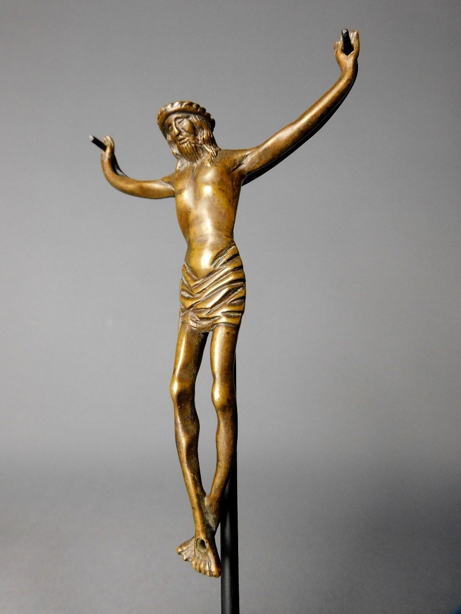 Christ En Bronze  Debut 16eme Siécle Haute Epoque-photo-4