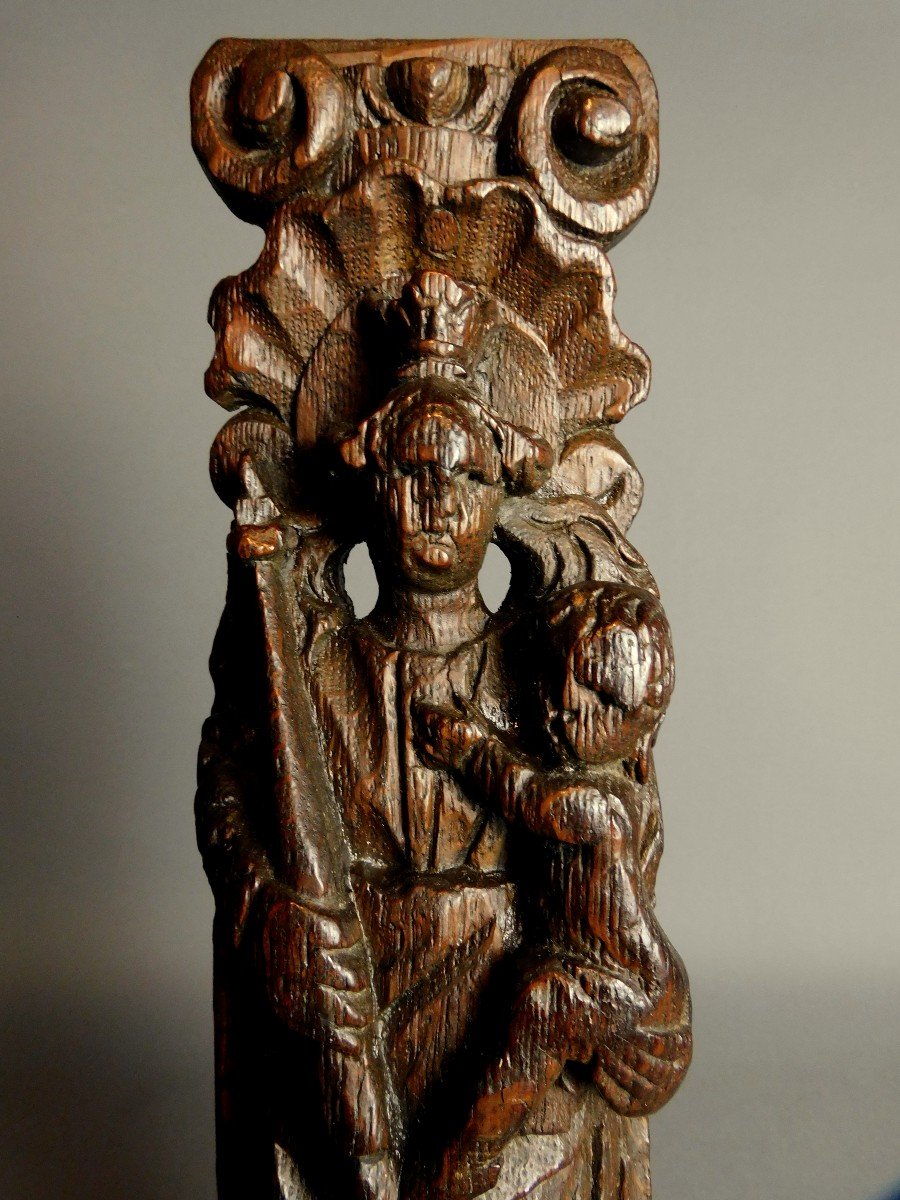 Sculpture Virgin - Christ In Carved Wood From The 17th Century Haute Epoque-photo-3