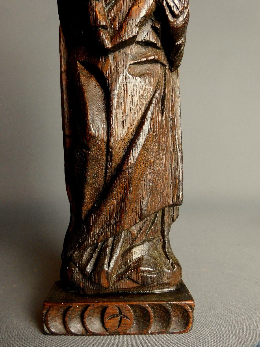 Sculpture Virgin - Christ In Carved Wood From The 17th Century Haute Epoque-photo-4
