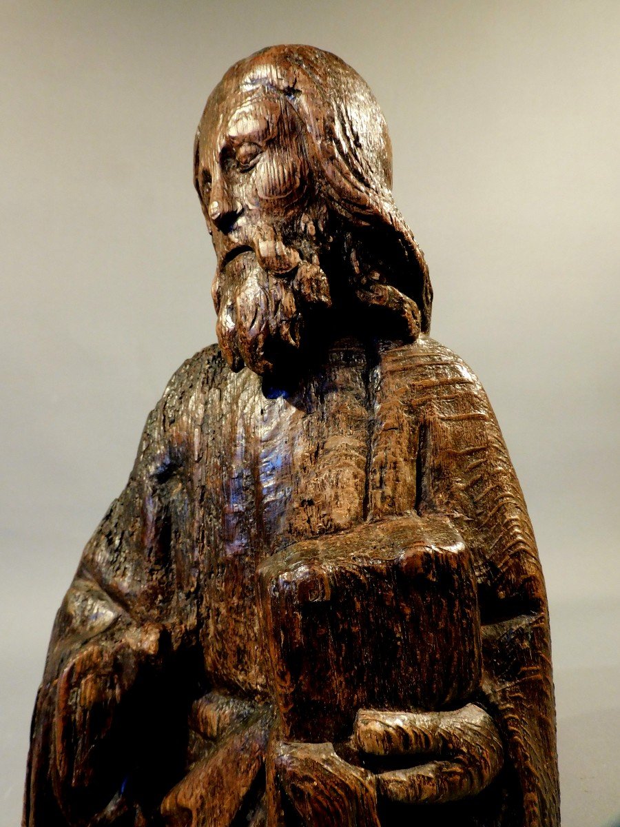 Buste Saint Apotre En Bois Sculpté Fin Du 15eme Siécle Haute Epoque-photo-7