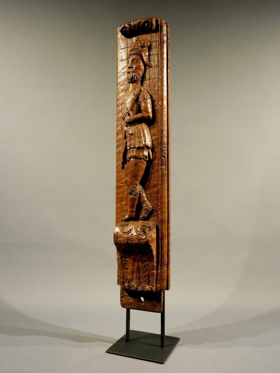 Carved Wooden Panel 17th Century Haute Epoque-photo-2