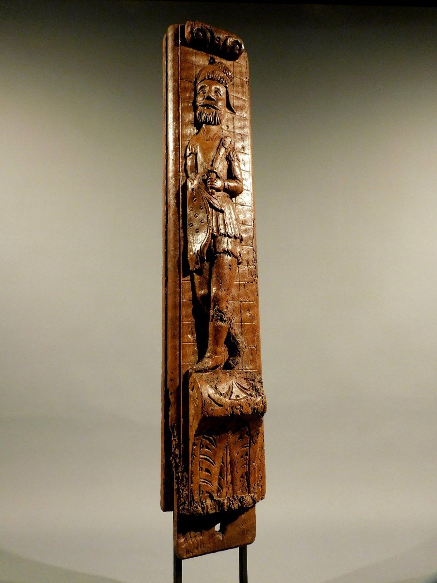 Carved Wooden Panel 17th Century Haute Epoque-photo-1
