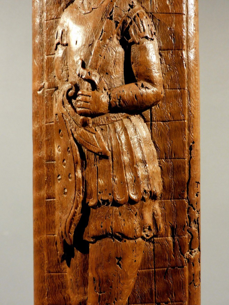 Carved Wooden Panel 17th Century Haute Epoque-photo-8