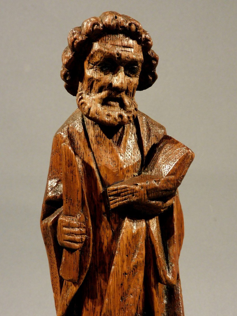 Saint Apostle In Carved Wood 16th Century Haute Epoque-photo-2
