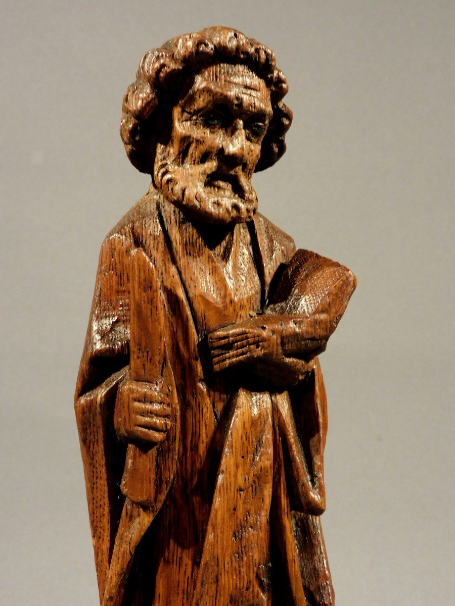 Saint Apostle In Carved Wood 16th Century Haute Epoque-photo-4